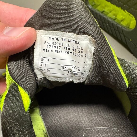 Nike Romaleos 2  Volt Neon Yellow Size Mens 11.5 476927-730 Shoes - Picture 4 of 4